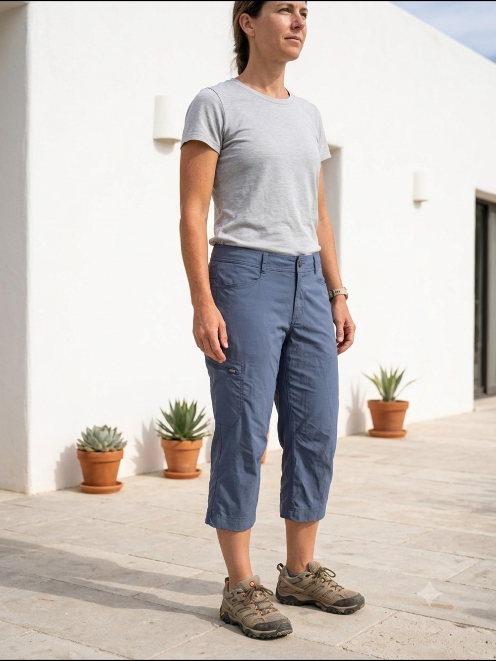 Sierra Designs Women's Slate Blue Outdoor Cargo Capris Hiking